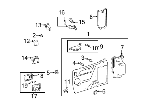 2000 Toyota Sienna Interior Trim - Side Panel Diagram
