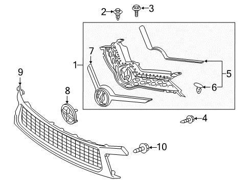 2017 Toyota Corolla iM Grille & Components Diagram
