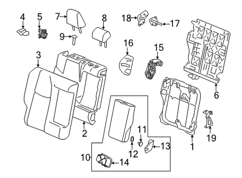 2024 Toyota Venza Rear Seat Components Diagram