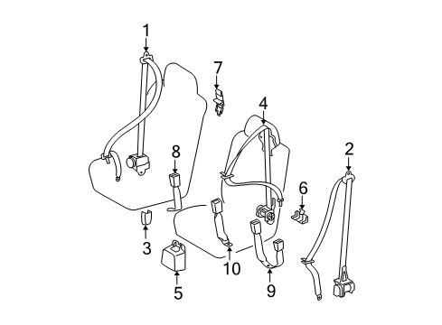 2013 Toyota Tundra Rear Seat Belts Diagram