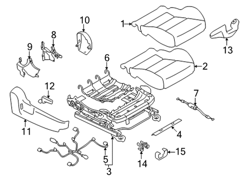 2022 Toyota GR86 Passenger Seat Components Diagram