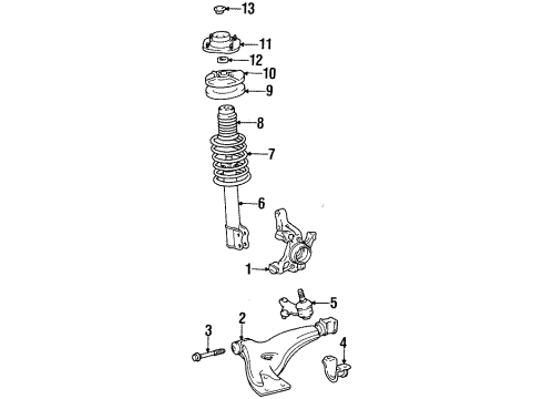 1998 Toyota Tercel Front Suspension Components Diagram