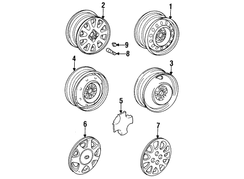 1996 Toyota Corolla Wheel, Spare Diagram for 42611-1A330