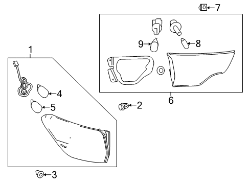 2016 Toyota Highlander Bulbs Diagram