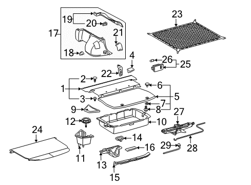 2009 Toyota Prius Interior Trim - Rear Body Diagram