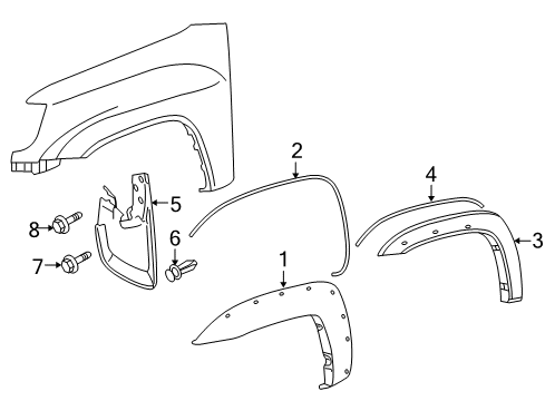 2009 Toyota Tacoma Exterior Trim - Fender Diagram