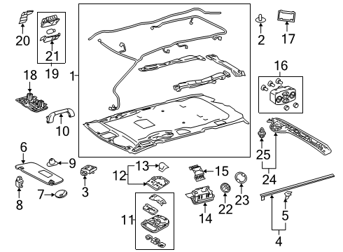 2011 Toyota Sienna Interior Trim - Roof Diagram