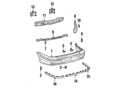 1998 Toyota Tercel Bumper & Components - Rear Diagram