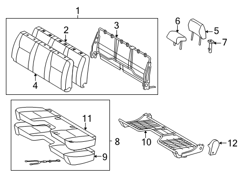 2009 Toyota Tacoma Front Seat Components Diagram