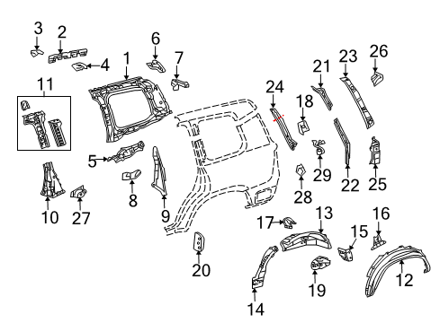 2014 Toyota Land Cruiser Inner Structure - Quarter Panel Diagram