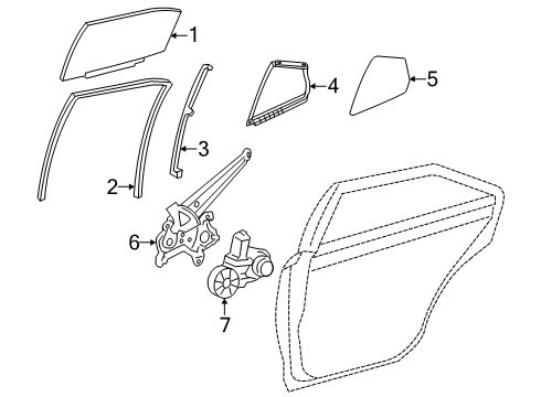 2025 Toyota Camry Glass - Rear Door Diagram
