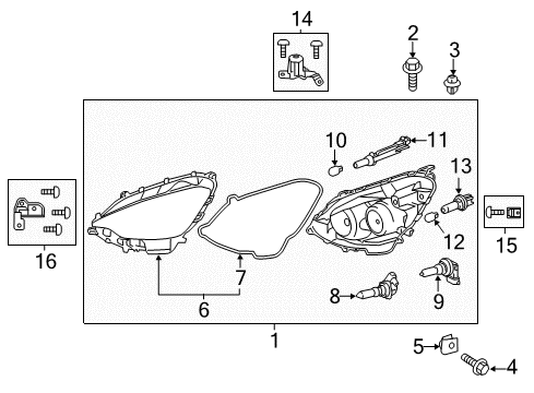 2012 Toyota Prius C Bulbs Diagram