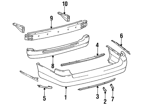 1993 Toyota Camry Bumper & Components - Rear Diagram