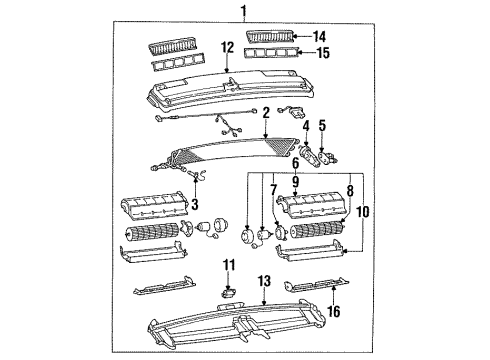 1996 Toyota Previa A/C Evaporator Components Diagram