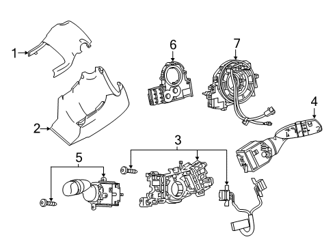 2025 Toyota Corolla Shroud, Switches & Levers Diagram