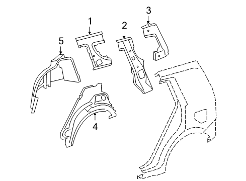 2012 Scion xB Inner Structure - Quarter Panel Diagram