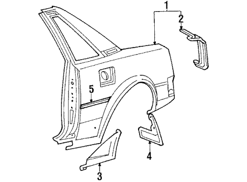 1986 Toyota MR2 Quarter Panel & Components Diagram