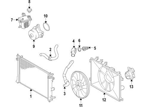 2021 Toyota Corolla Radiator & Components Diagram