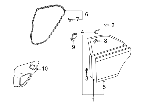 2009 Toyota Corolla Door & Components Diagram 2 - Thumbnail