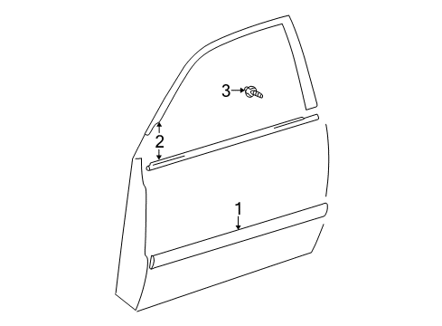 2004 Toyota Highlander Exterior Trim - Front Door Diagram