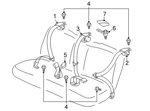 2003 Toyota Prius Rear Seat Belts Diagram