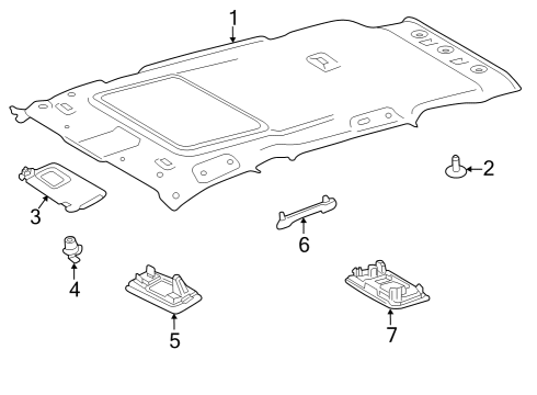 2025 Toyota Corolla Cross Interior Trim - Roof Diagram