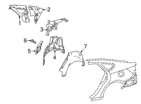 2013 Toyota Avalon Inner Structure - Quarter Panel Diagram