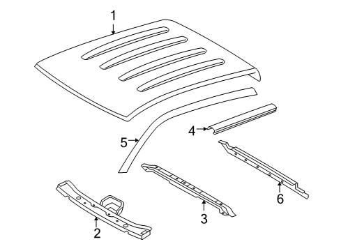 2008 Toyota Tacoma Rear Header, Inner Diagram for 63135-04062
