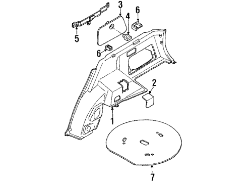 1990 Toyota Corolla Interior Trim Diagram