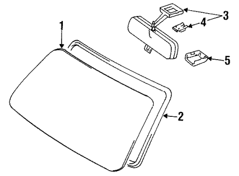 1997 Toyota Land Cruiser Glass - Windshield Diagram