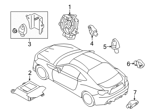 2019 Toyota 86 Air Bag Components Diagram