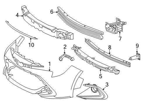 2025 Toyota Corolla Bumper & Components - Front Diagram