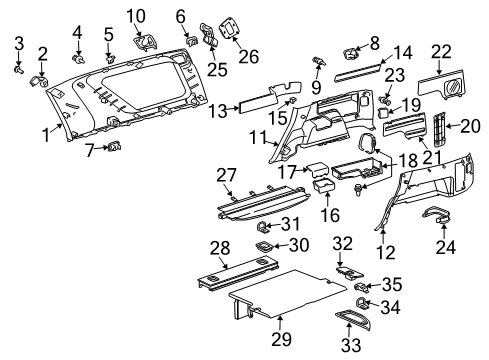 2007 Toyota 4Runner Interior Trim - Quarter Panels Diagram