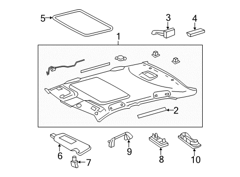 2007 Toyota Camry Interior Trim - Roof Diagram
