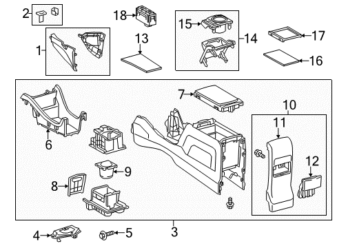 2014 Toyota Prius V Console Diagram