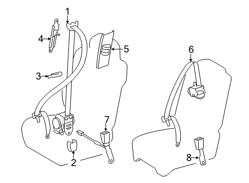 2021 Toyota Tundra Front Seat Belts Diagram