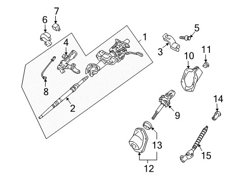 2010 Toyota FJ Cruiser Lower Shaft, Front Diagram for 45203-35330