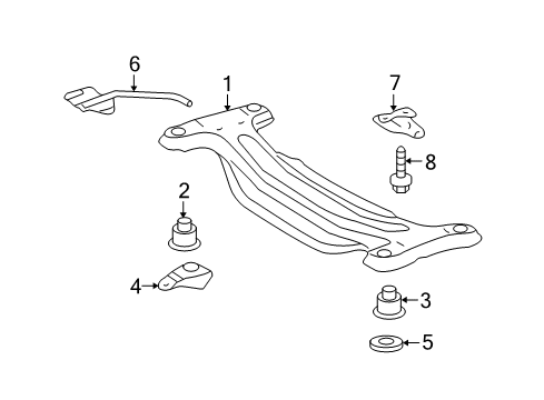 2011 Toyota Highlander Suspension Mounting - Rear Diagram 2 - Thumbnail