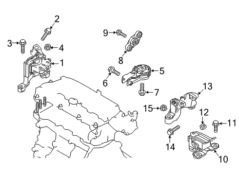 2019 Toyota Yaris Engine & Trans Mounting Diagram