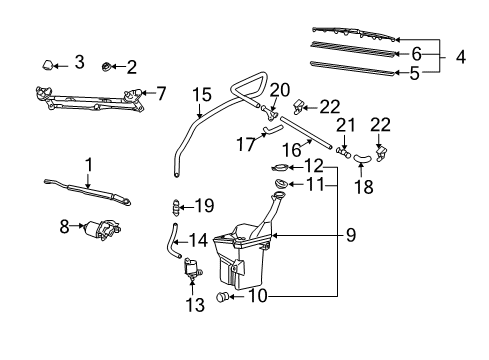 2005 Scion xB Washer Hose Diagram for 85336-12230