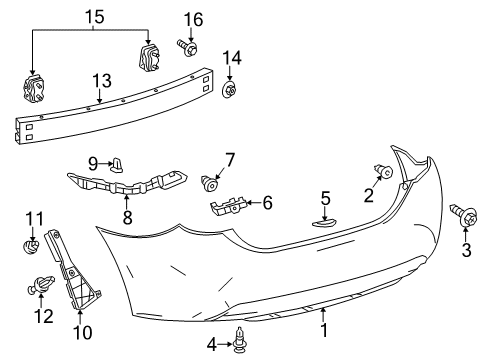 2019 Toyota Corolla Bumper & Components - Rear Diagram