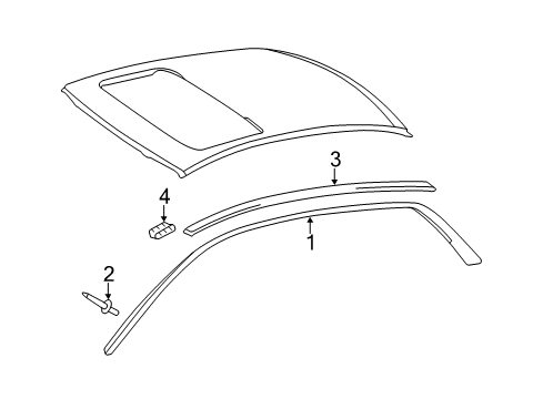 2010 Toyota Avalon Exterior Trim - Roof Diagram