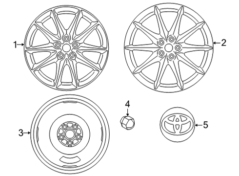 2024 Toyota GR86 Wheel Covers & Trim Diagram