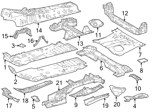 2025 Toyota Grand Highlander Floor & Rails Diagram