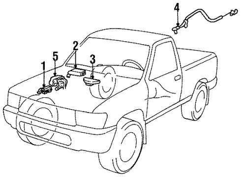 1993 Toyota T100 ABS Components Diagram