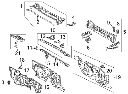 2020 Toyota Tundra Cab Cowl Diagram