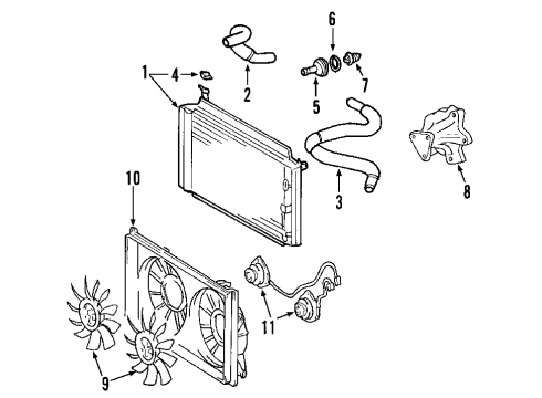 2011 Toyota Camry Radiator & Components Diagram