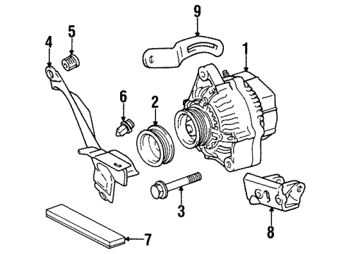 1997 Toyota Paseo Alternator Brace Diagram for 16381-11030