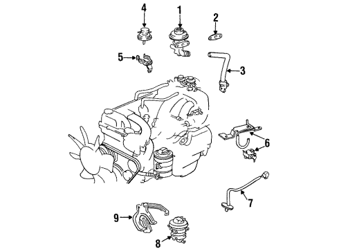 1997 Toyota Land Cruiser Bracket, EGR Vacuum Modulator Diagram for 25691-66010