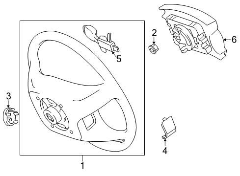 1999 Toyota Camry Steering Wheel & Trim Diagram